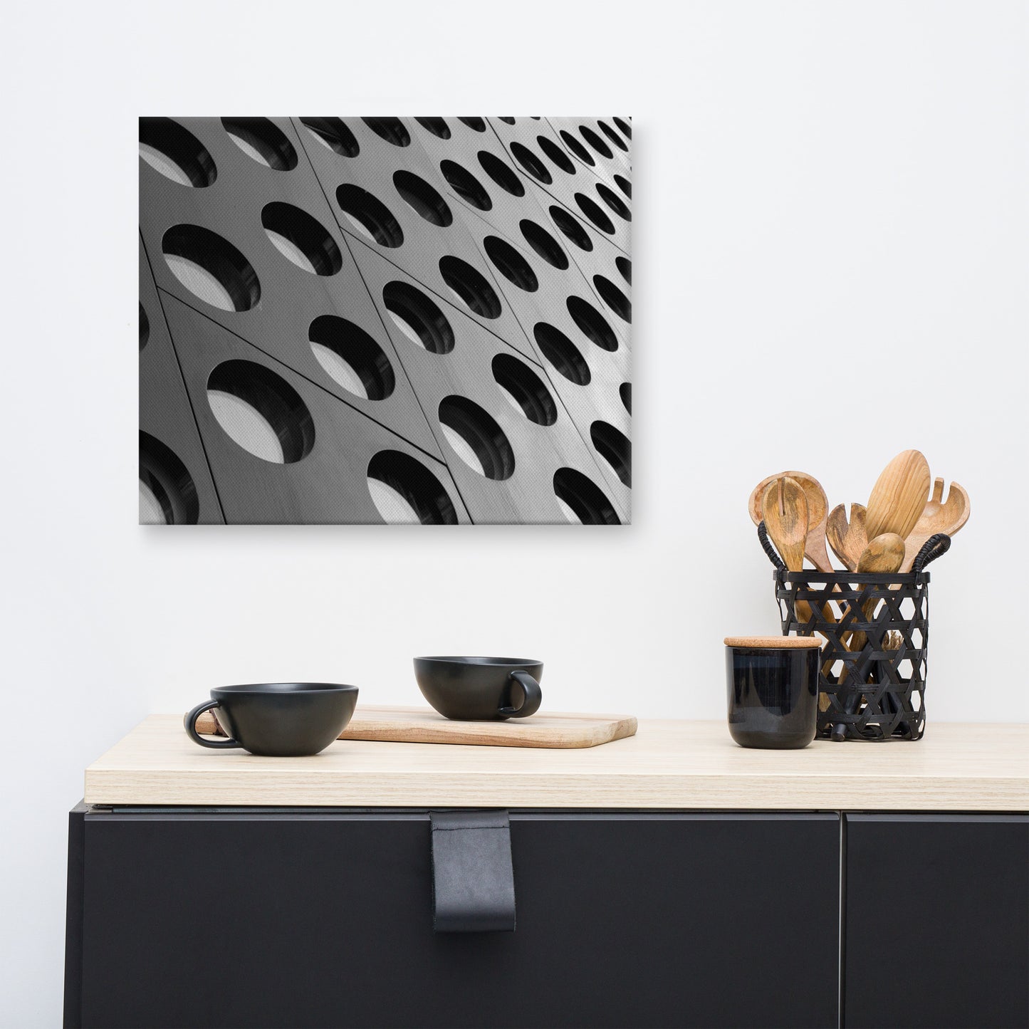Binary Rhythm Architectural Photograph Canvas Wall Art Print