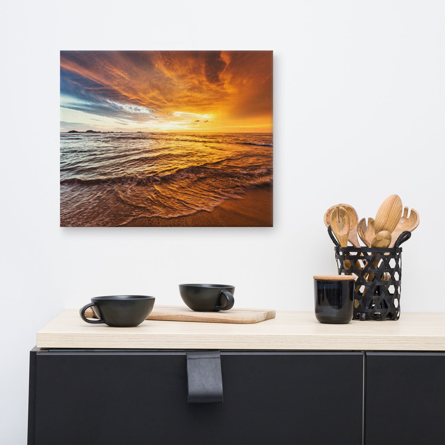 Tranquil Seascape Beach / Coastal Landscape Photograph Canvas Wall Art Print