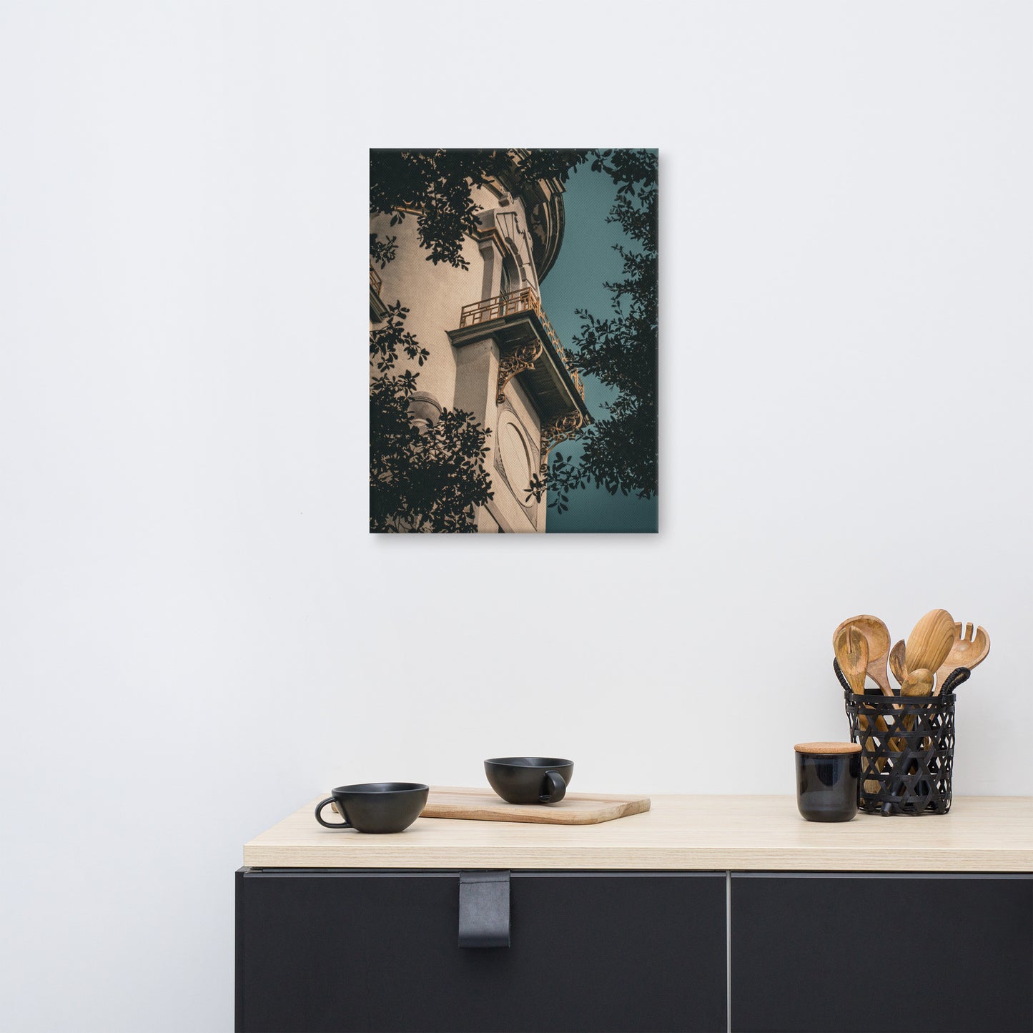 Decorative Turret Window & Trees Canvas Wall Art Prints