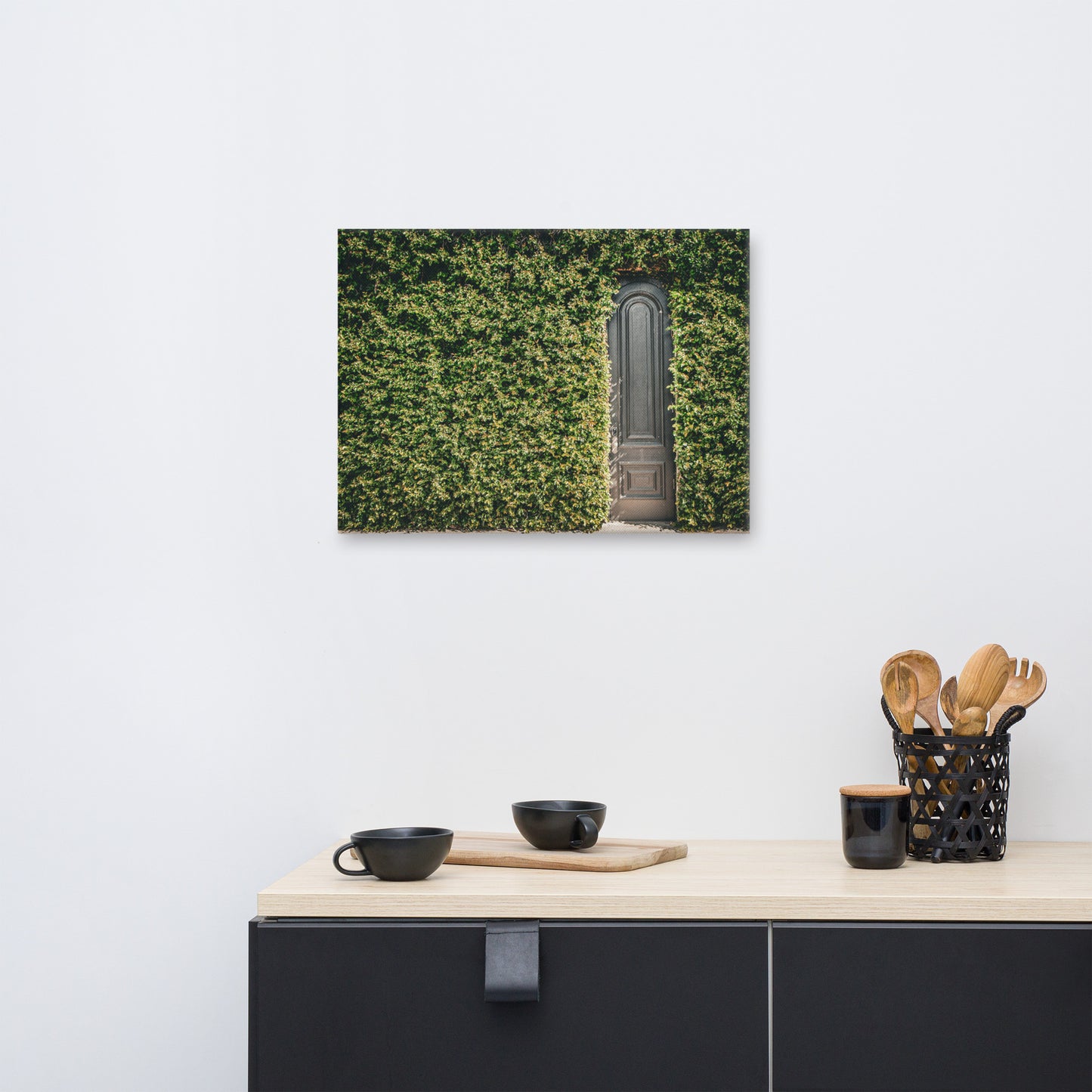 Old Wooden Door and Ivy W Perry Ln Savannah GA Canvas Wall Art Prints