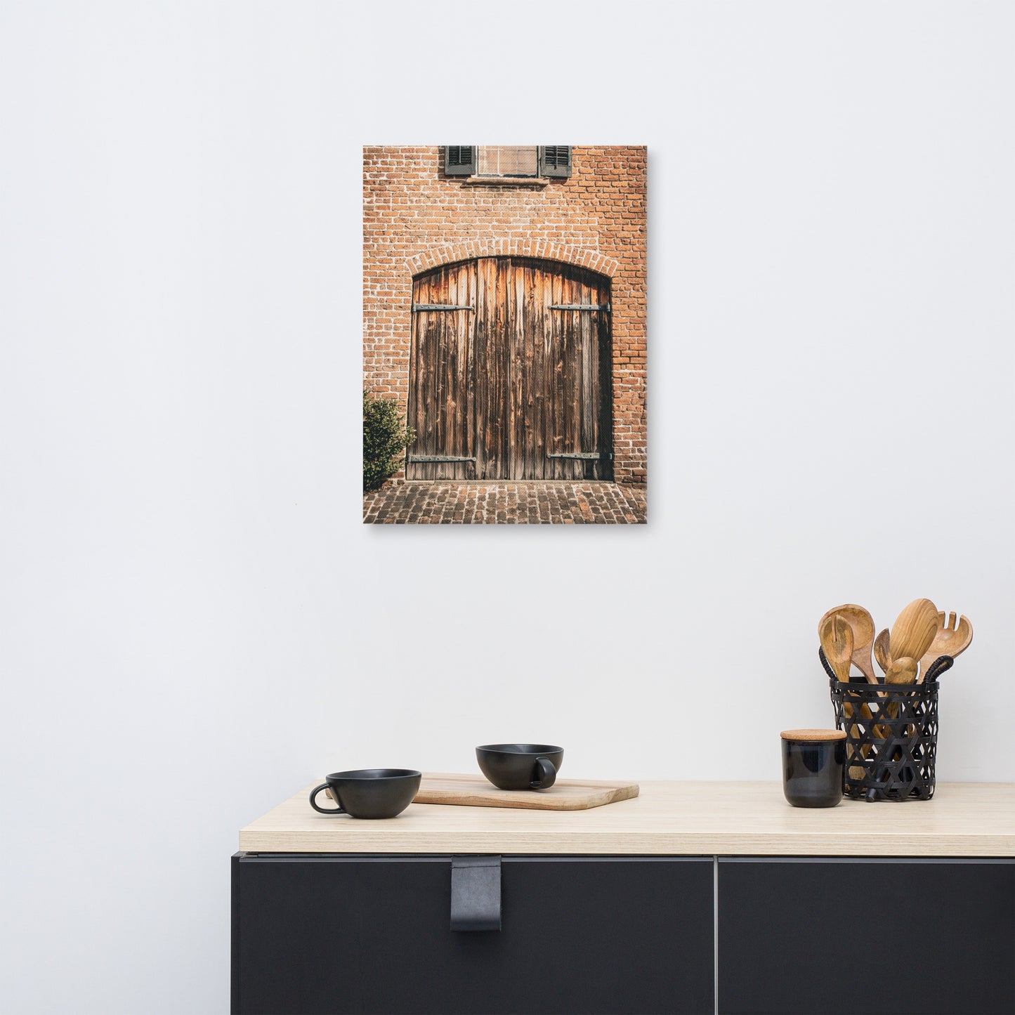 Old Wooden Door W Perry Ln Savannah GA Canvas Wall Art Prints
