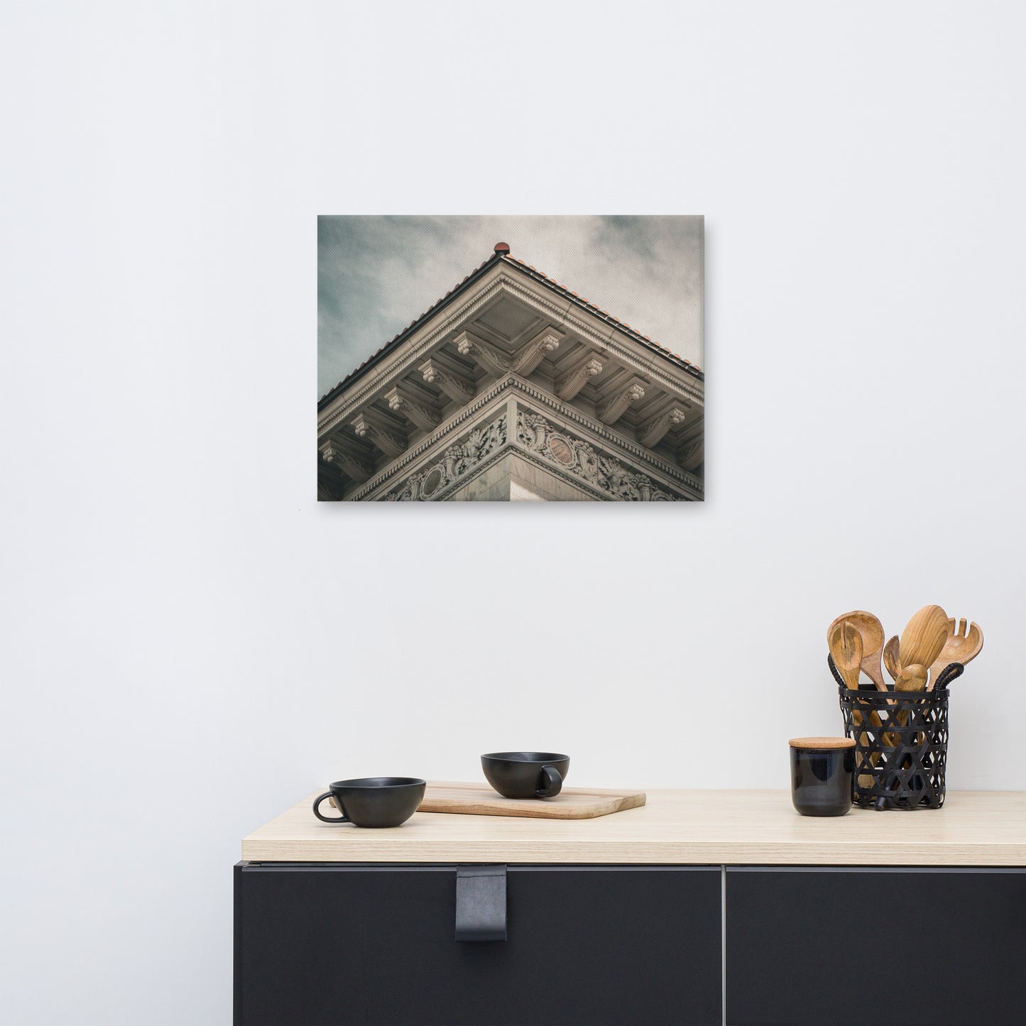 Roof Line of Tomochichi Federal Building Savannah GA Canvas Wall Art Prints