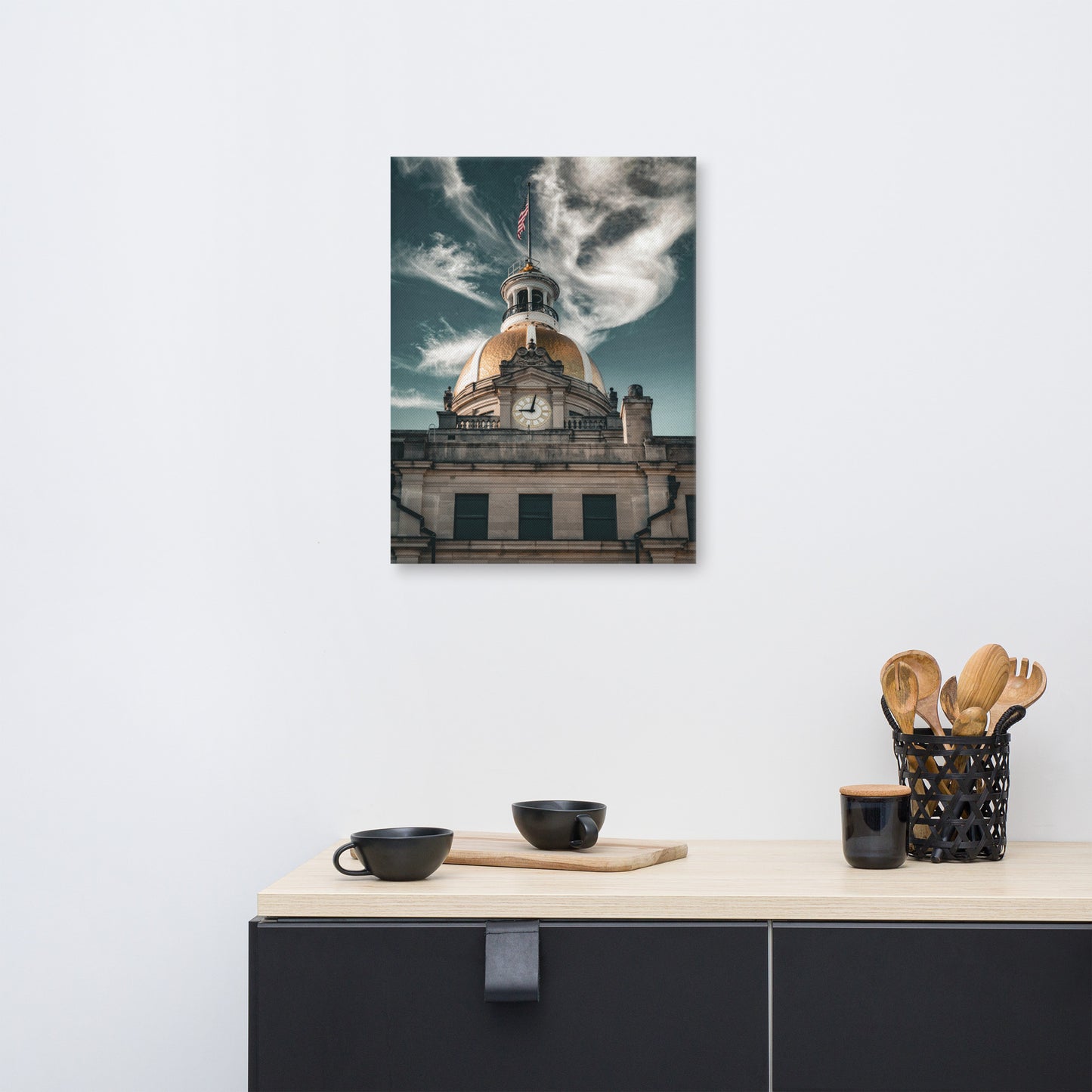 Savannah City Hall Old Historic Building Canvas Wall Art Prints