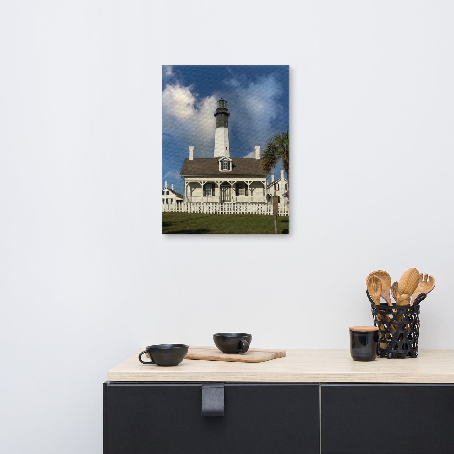 Tybee Island Lighthouse Architectural Coastal Landscape Photograph Canvas Wall Art Prints