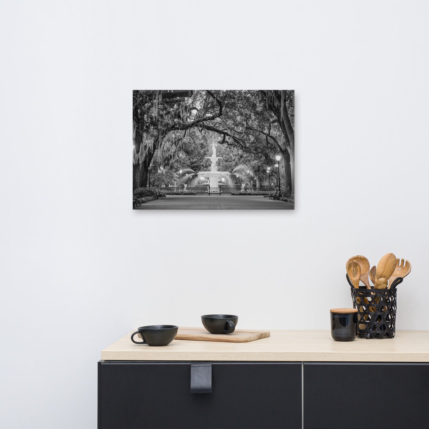 Fountain Forsyth Park Savannah Ga 4 Canvas Wall Art Prints