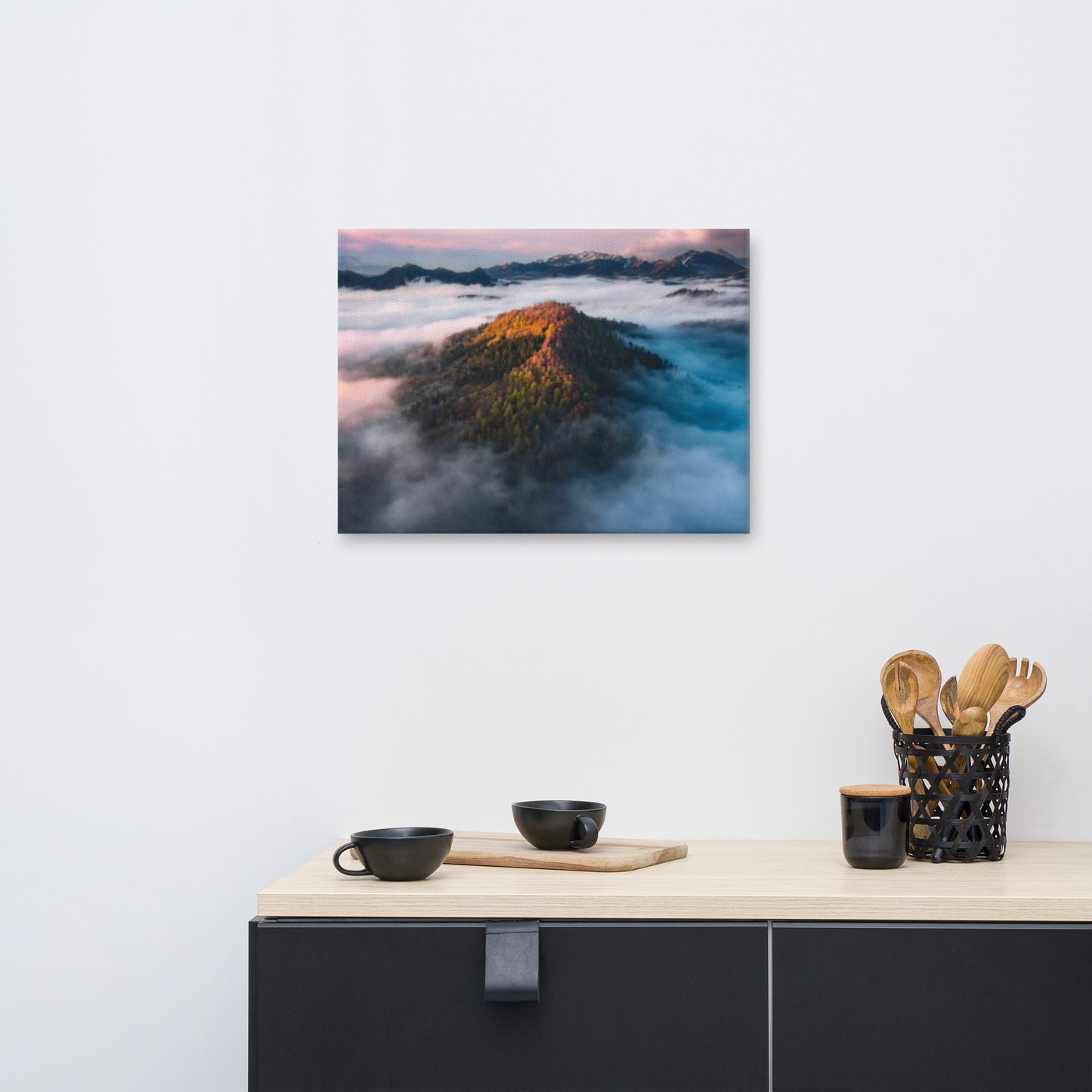The Mystery of the Mist Rustic Landscape Photograph Canvas Wall Art Print