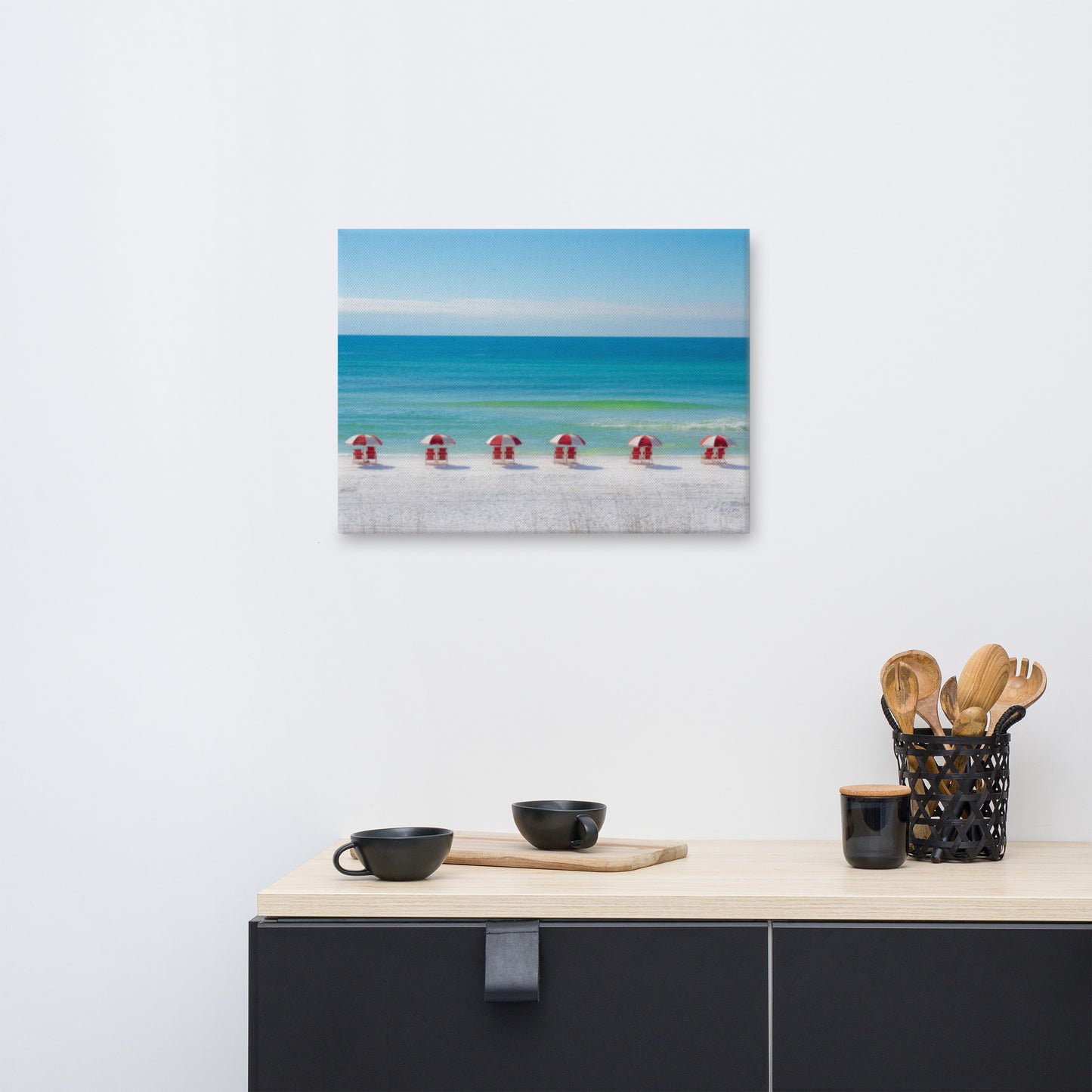 Life at the Beach Minimal Coastal / Beach Landscape Canvas Wall Art Print