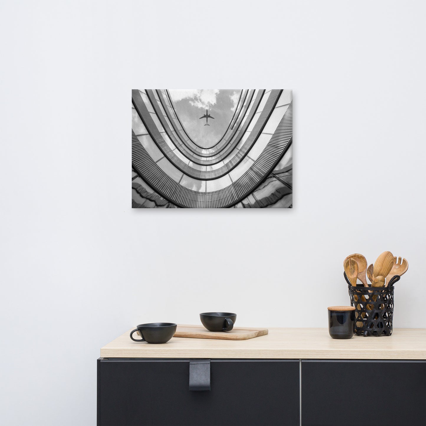 Urban Intersections in the Sky Architectural Photograph Canvas Wall Art Print