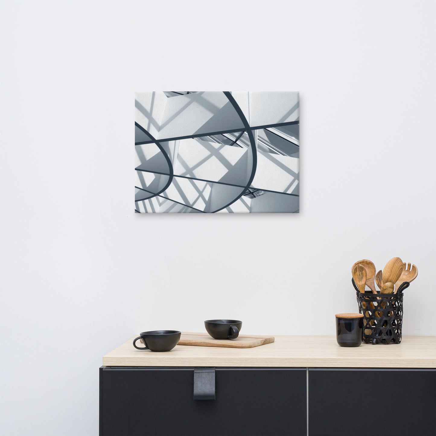 Interwoven Lines Colorized Architectural Photograph Canvas Wall Art Print