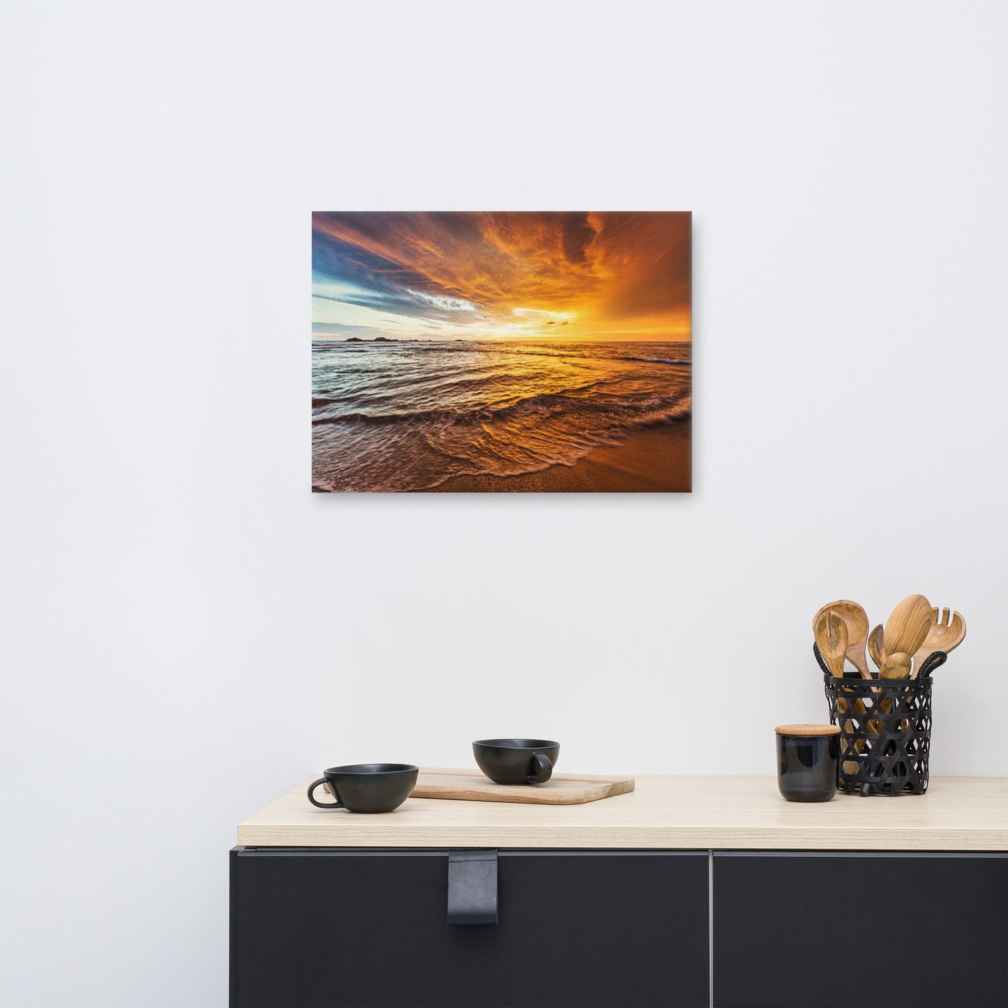 Tranquil Seascape Beach / Coastal Landscape Photograph Canvas Wall Art Print