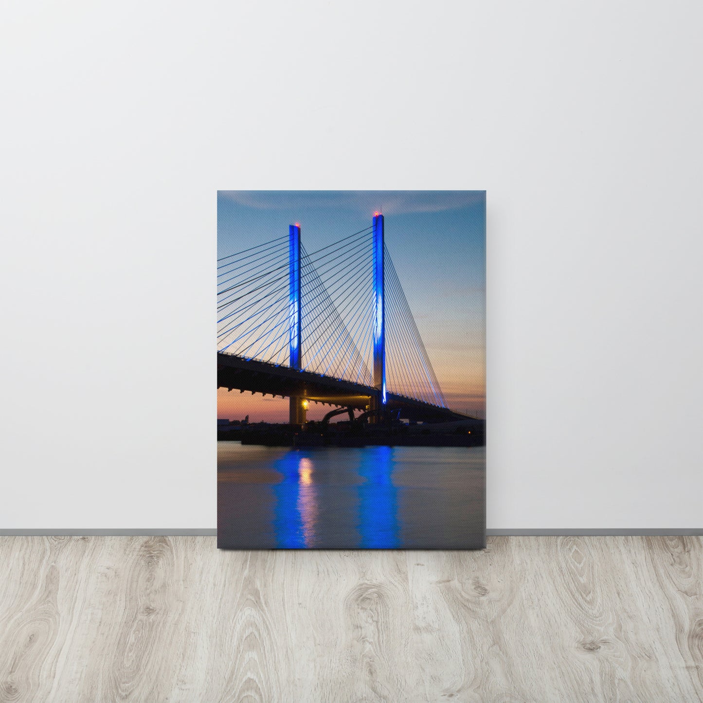 Indian River Bridge 2 Urban Landscape Traditional Canvas Wall Art Print