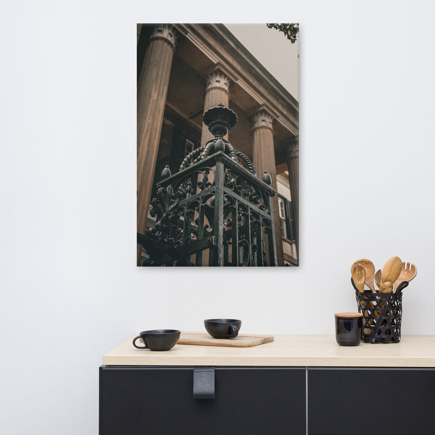Wrought Iron Banister Post Savannah Ga Canvas Wall Art Prints