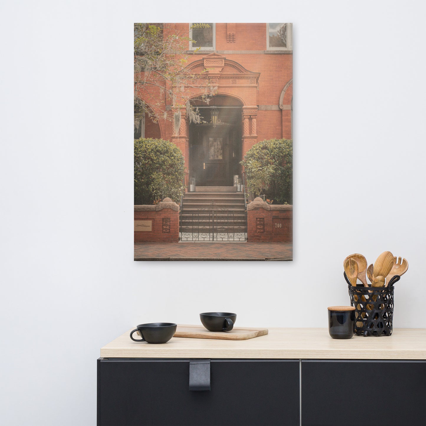 Lewis Kayton House Doorway Mansion on Forsyth Park Canvas Wall Art Prints