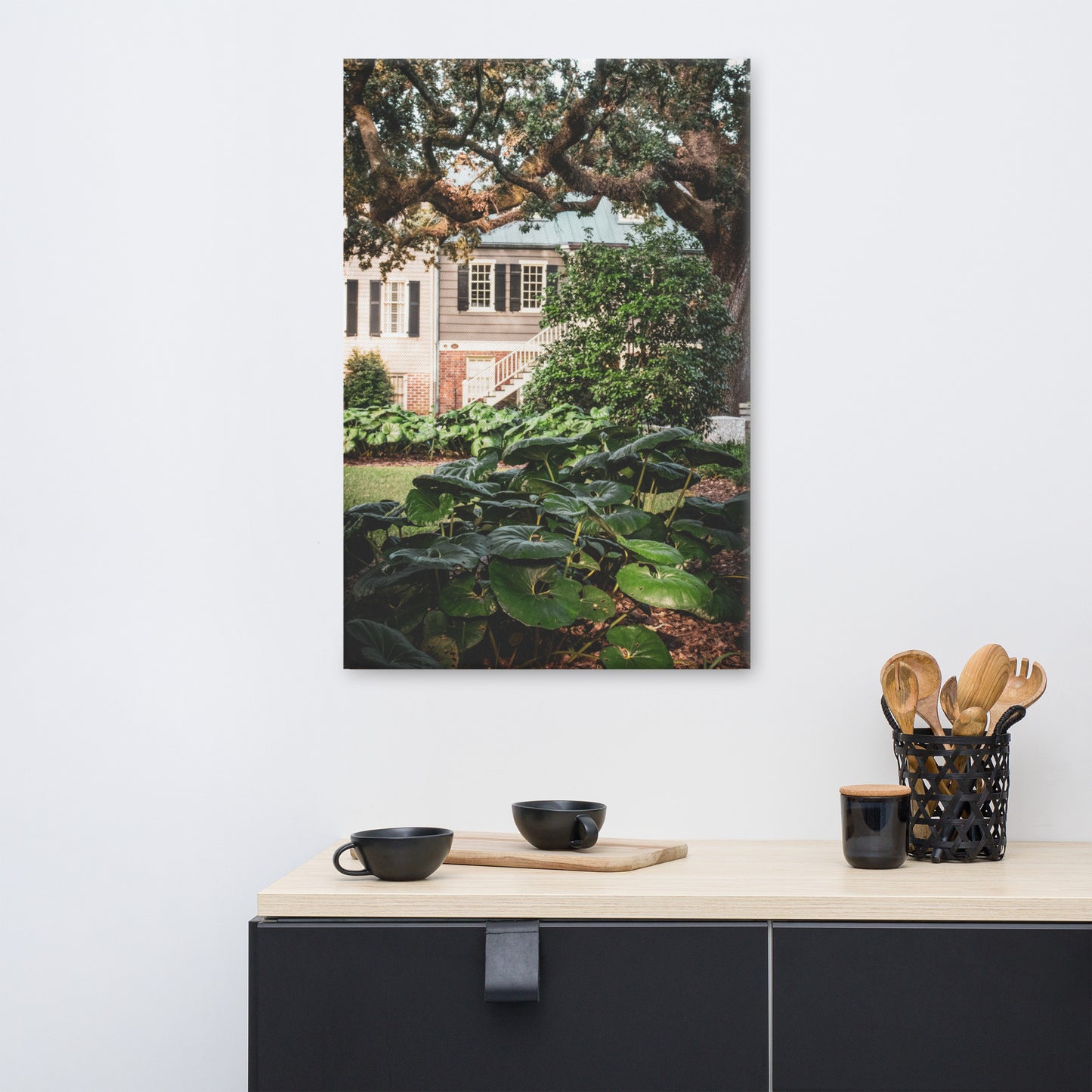 Simon Mirault House and Washington Square Park Savannah GA Canvas Wall Art Prints