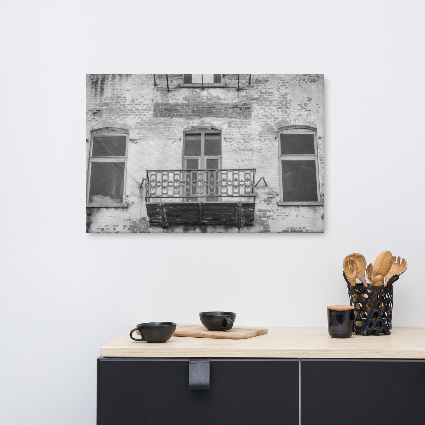 Old Iron Balcony River Street Savannah GA 2 Canvas Wall Art Prints