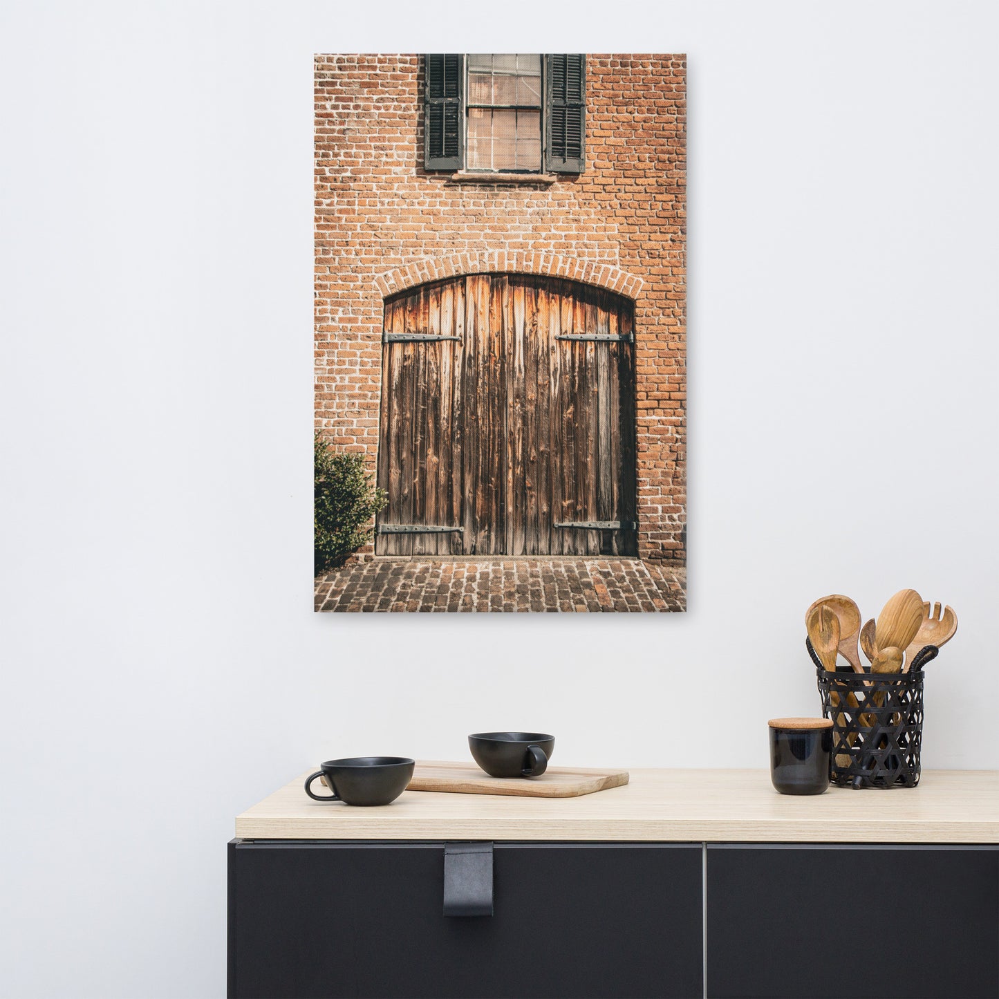 Old Wooden Door W Perry Ln Savannah GA Canvas Wall Art Prints