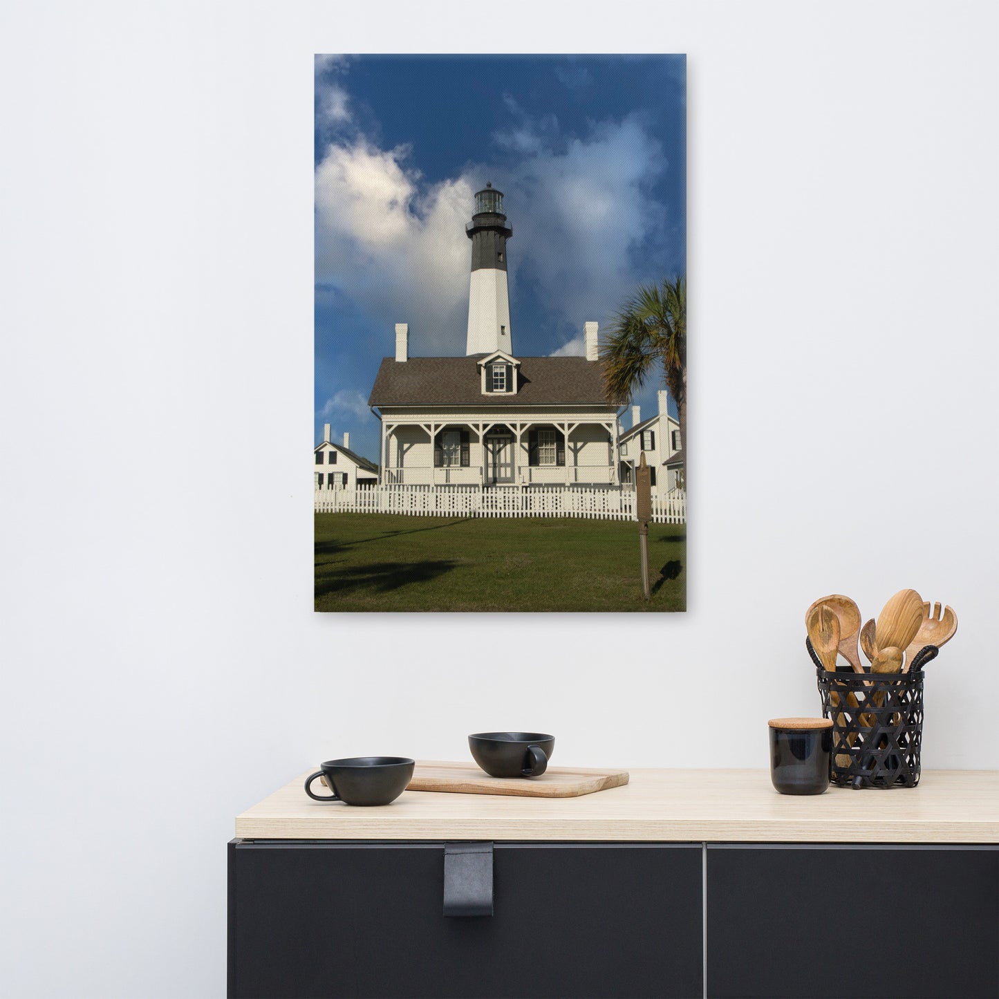 Tybee Island Lighthouse Architectural Coastal Landscape Photograph Canvas Wall Art Prints