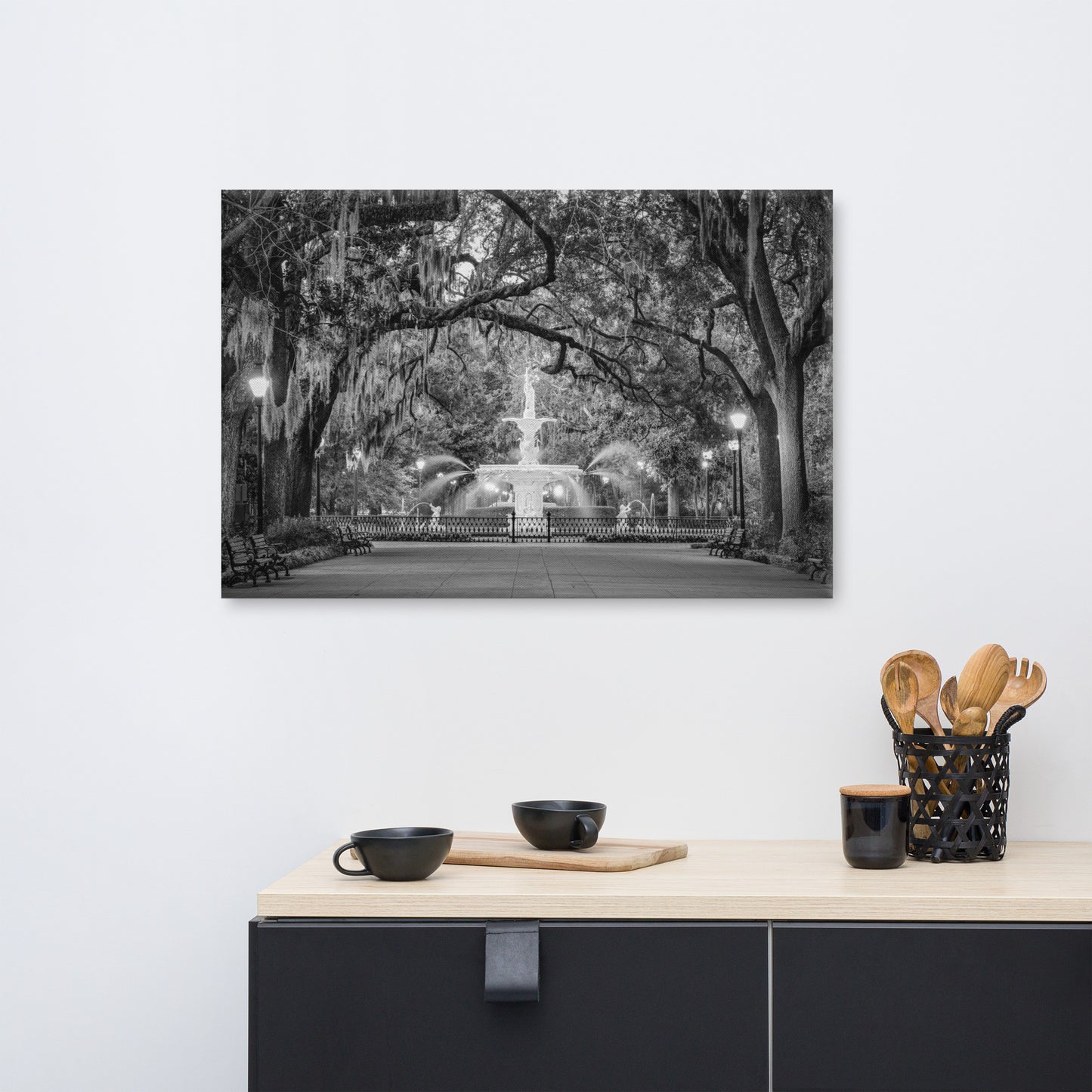 Fountain Forsyth Park Savannah Ga 4 Canvas Wall Art Prints