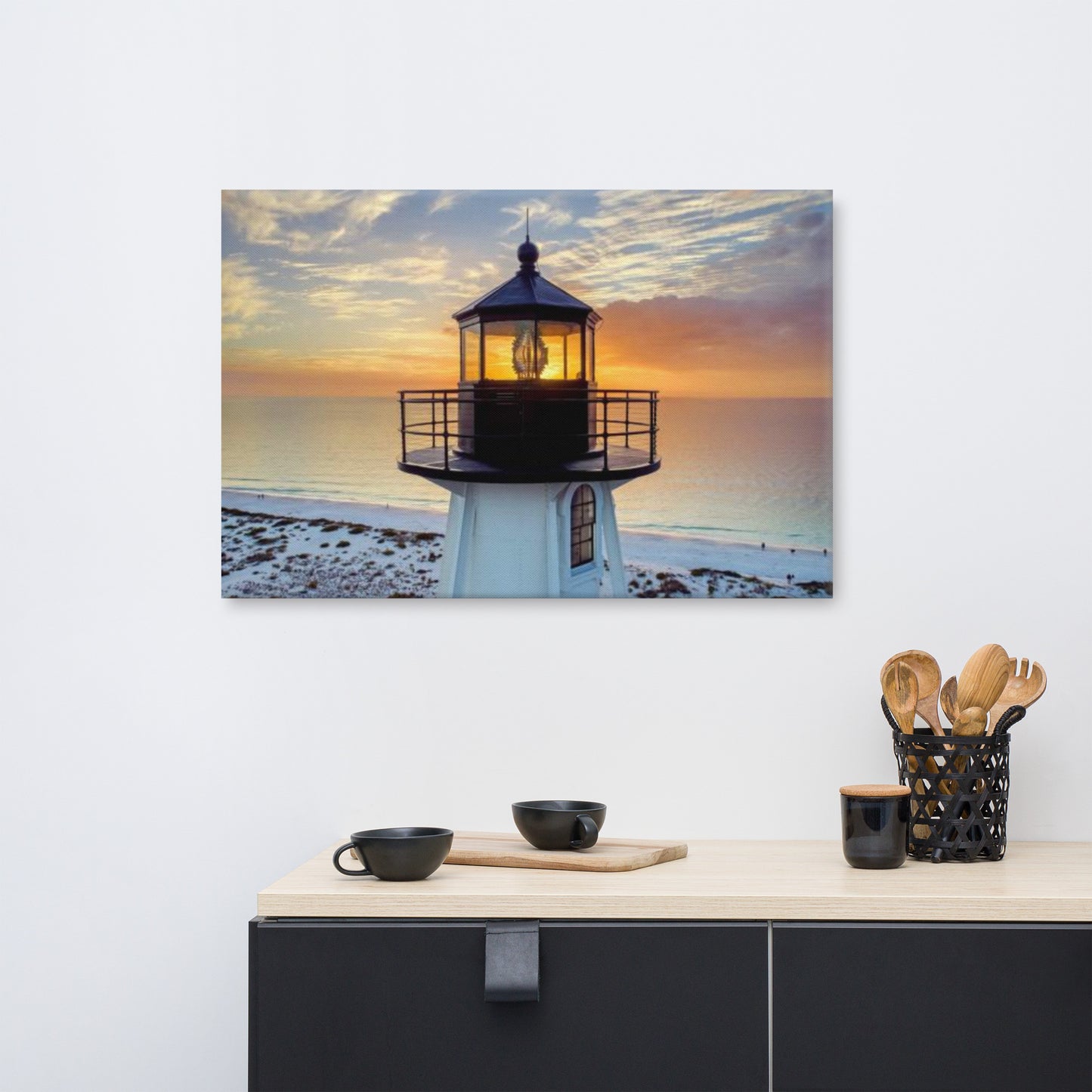 St Mark Lighthouse at Sunset Coastal Architectural Photograph Canvas Wall Art Print