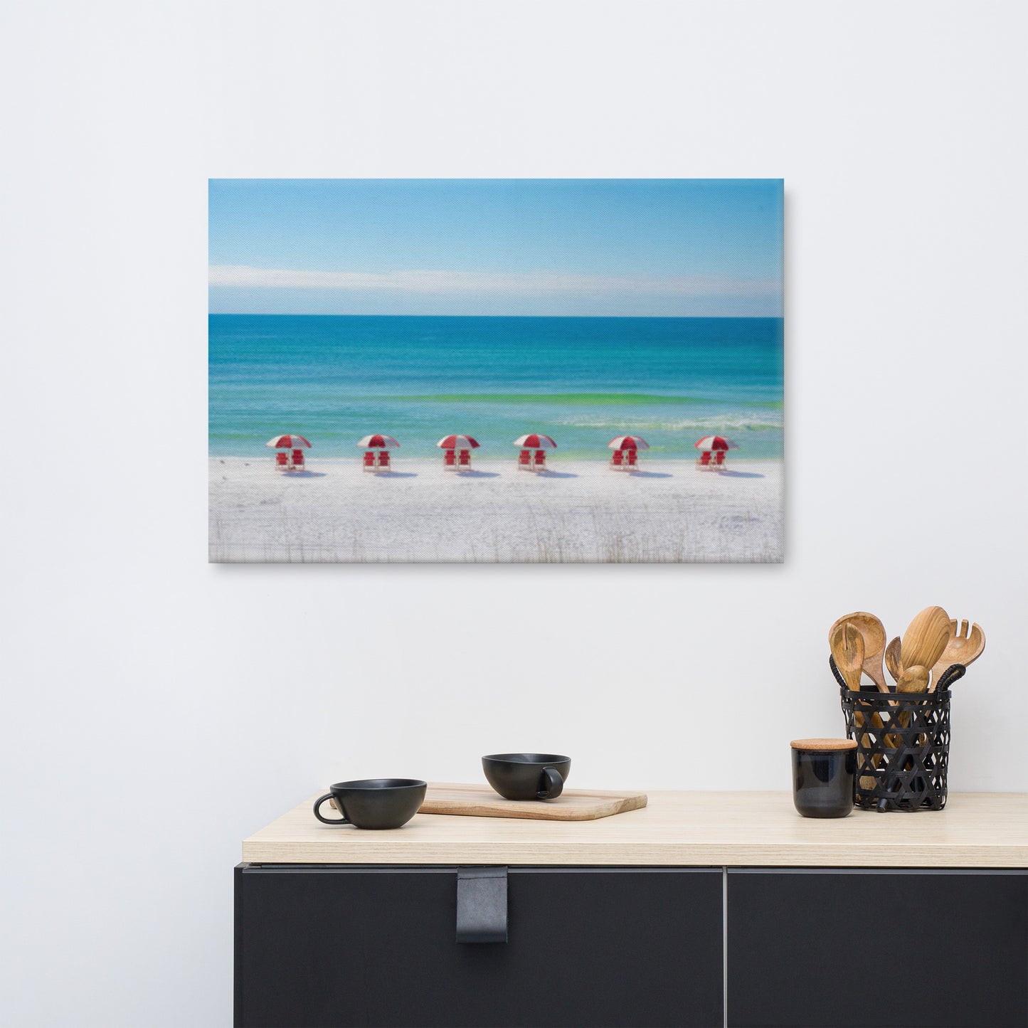 Life at the Beach Minimal Coastal / Beach Landscape Canvas Wall Art Print