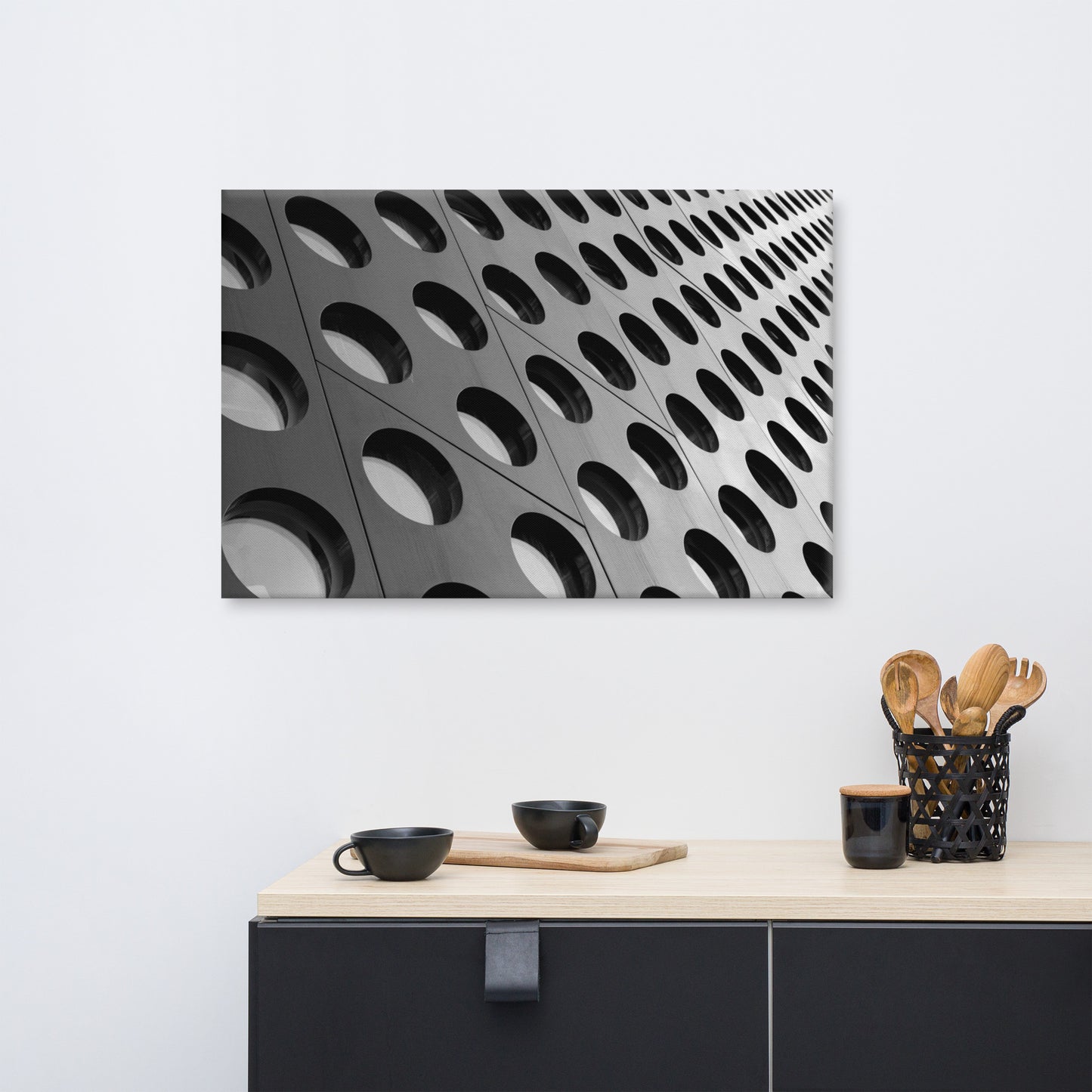 Binary Rhythm Architectural Photograph Canvas Wall Art Print