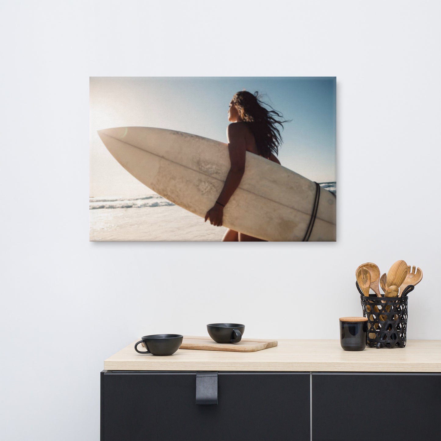 Coastal Calm Surfing Lifestyle Photograph Canvas Wall Art Print