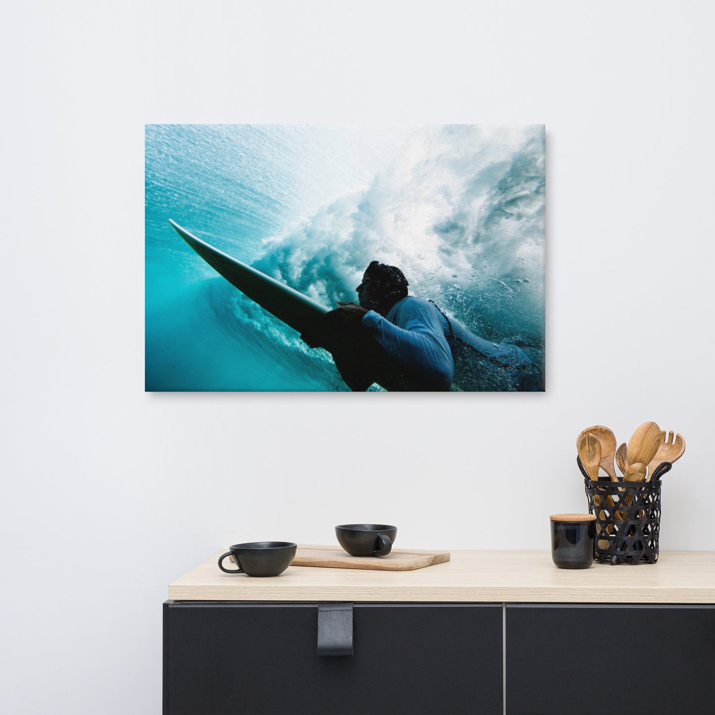 Beneath the Break 2 Coastal Lifestyle Abstract Nature Photograph Canvas Wall Art Print