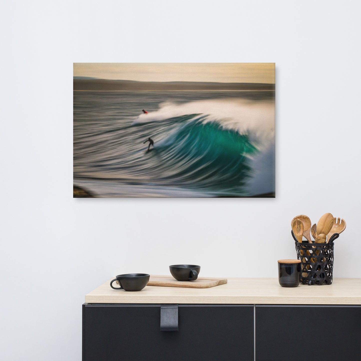 A Surfer's Dance with Light Lifestyle / Abstract / Landscape Photograph Canvas Wall Art Print