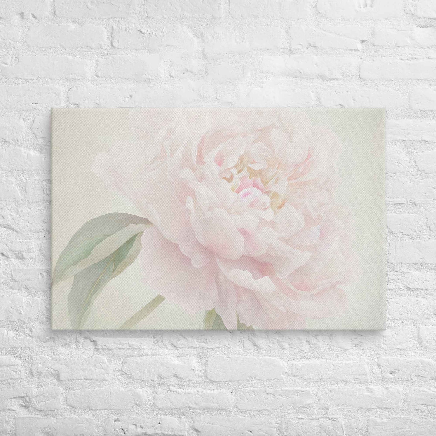 Hazy Bloom Floral Digital Artwork Peony Still Life Canvas Wall Art Print
