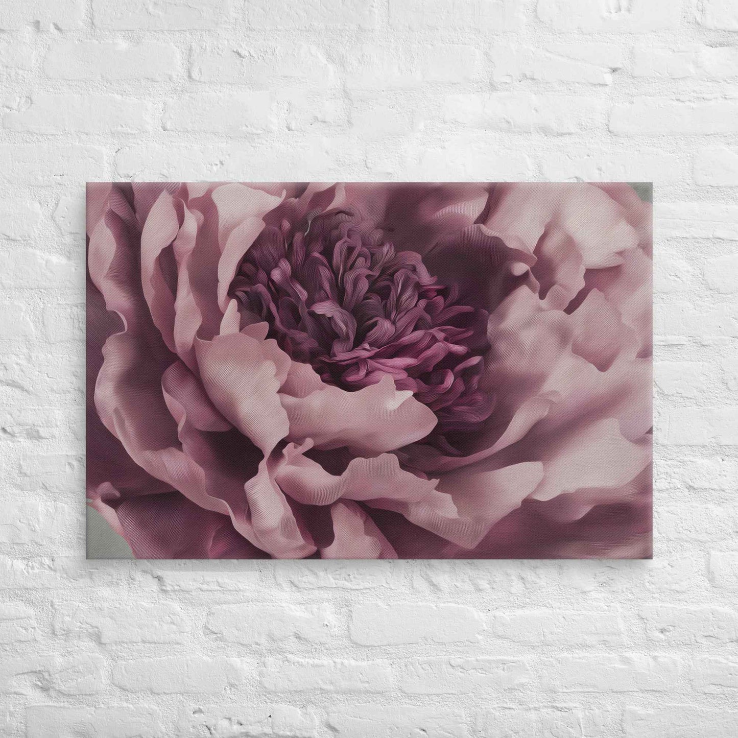 Painted Grace Floral Digital Artwork Pink Peony Wall Art Canvas Print