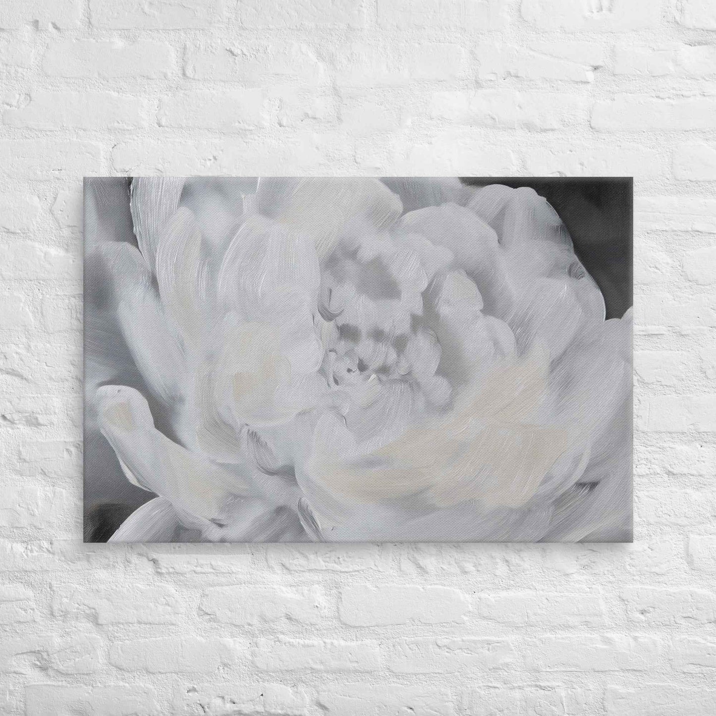 Shadowed Grace Digital Artwork Peony Oil Painting Canvas Wall Art Print