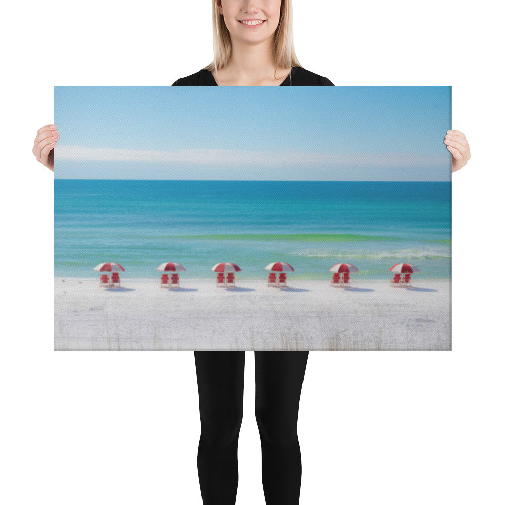 Life at the Beach Minimal Coastal / Beach Landscape Canvas Wall Art Print