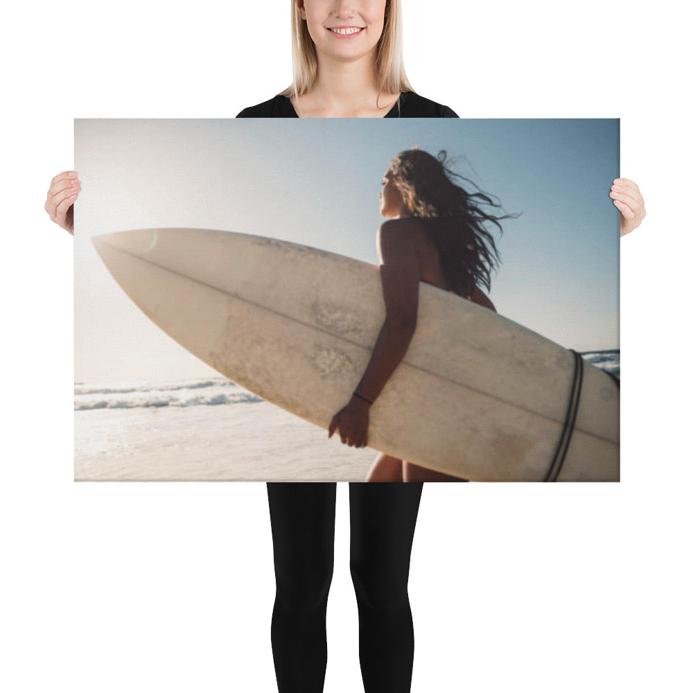 Coastal Calm Surfing Lifestyle Photograph Canvas Wall Art Print