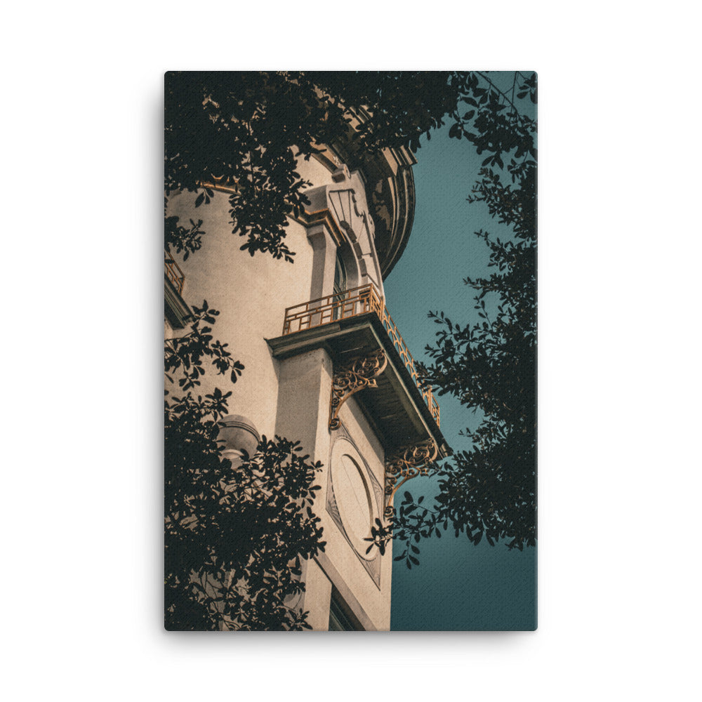 Decorative Turret Window & Trees Canvas Wall Art Prints