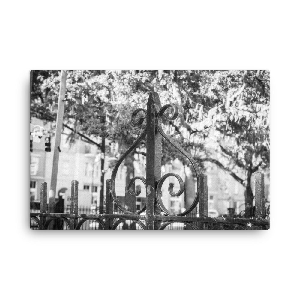 Old Wrought Iron Fence Gate Savannah GA 2 Canvas Wall Art Prints