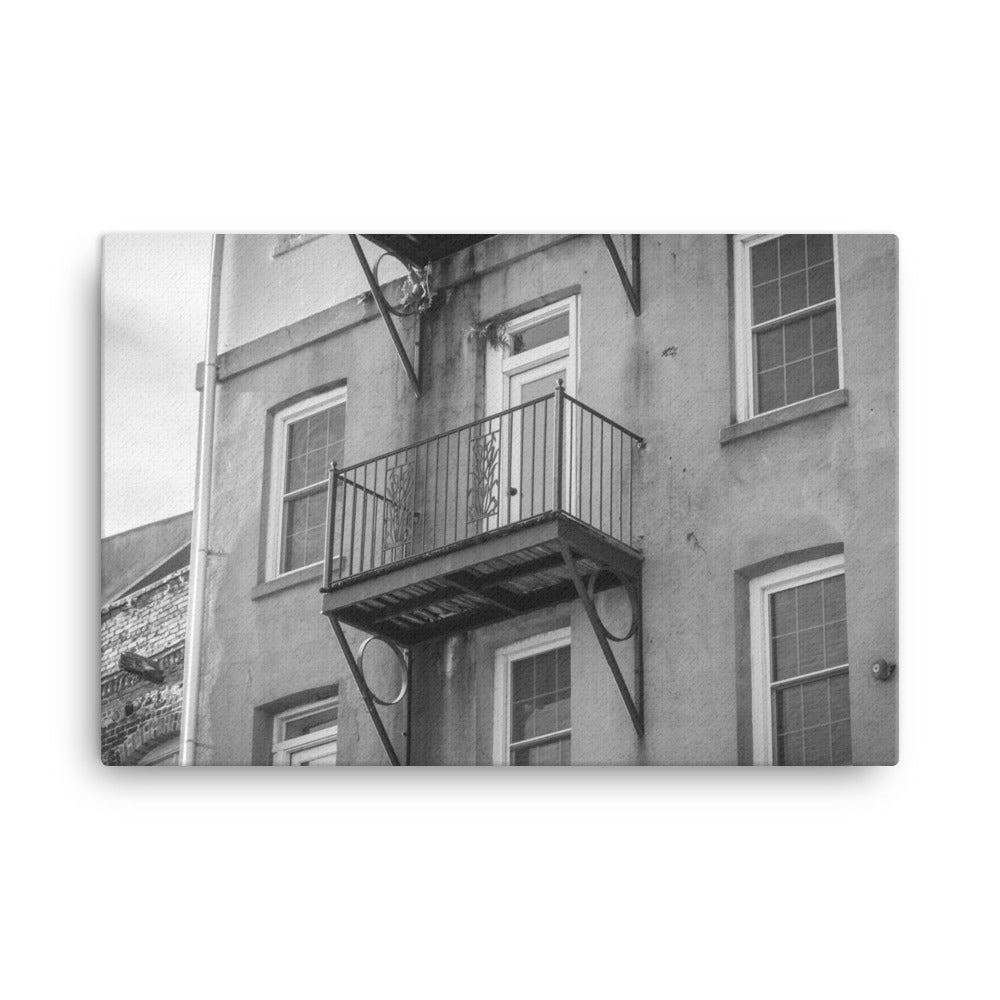 Old Iron Balcony River Street Savannah GA Canvas Wall Art Prints