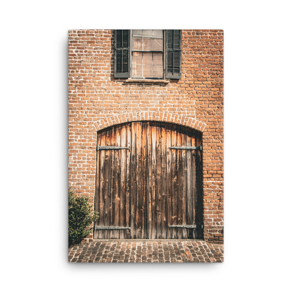 Old Wooden Door W Perry Ln Savannah GA Canvas Wall Art Prints