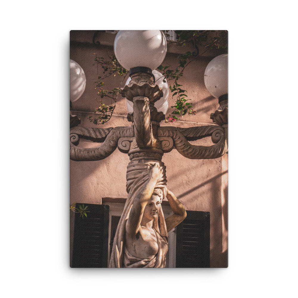 Goddess Statue Lamp Post Savannah GA Canvas Wall Art Prints