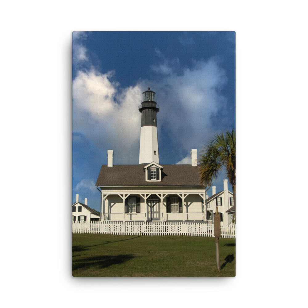 Tybee Island Lighthouse Architectural Coastal Landscape Photograph Canvas Wall Art Prints