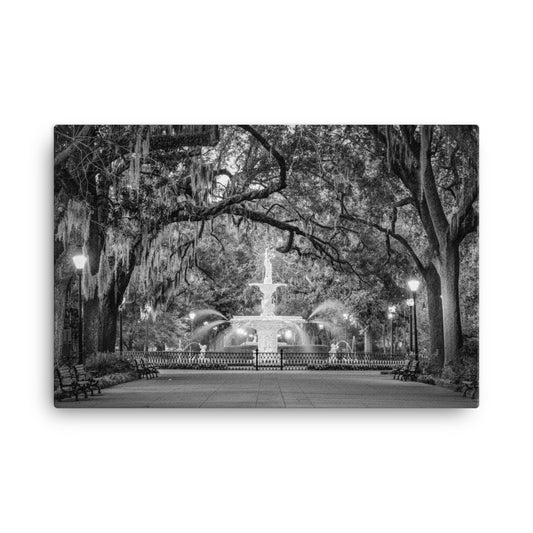 Fountain Forsyth Park Savannah Ga 4 Canvas Wall Art Prints