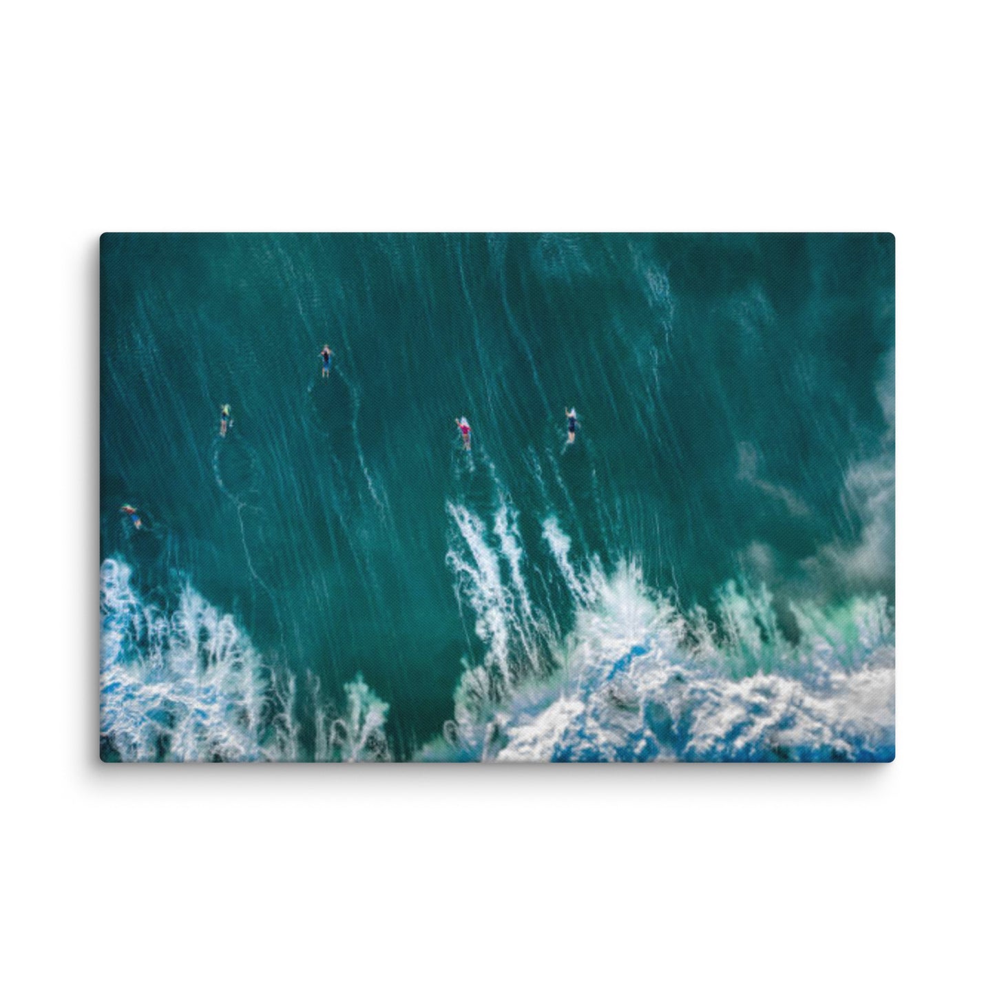 Conquering Giants: Bali's Surf Legends Coastal Lifestyle Abstract Nature Photograph Canvas Wall Art Print