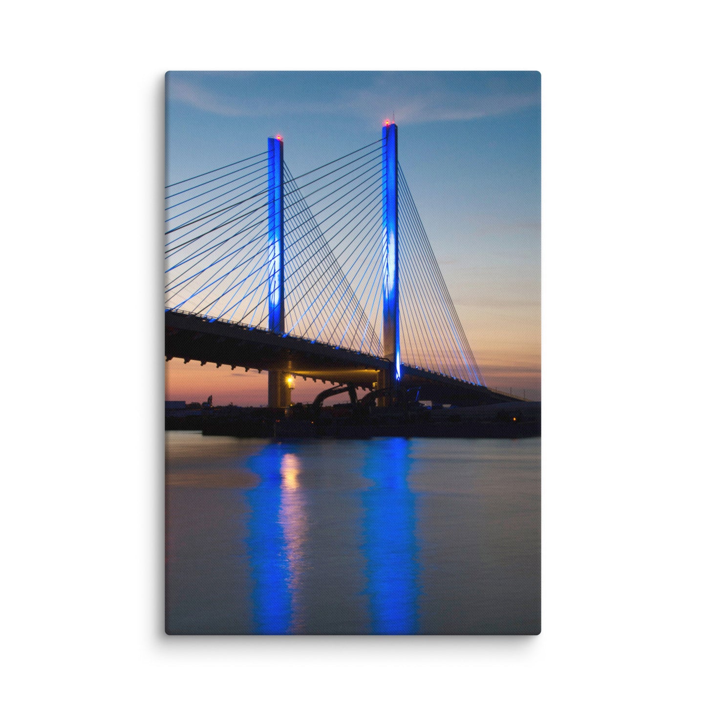 Indian River Bridge 2 Urban Landscape Traditional Canvas Wall Art Print