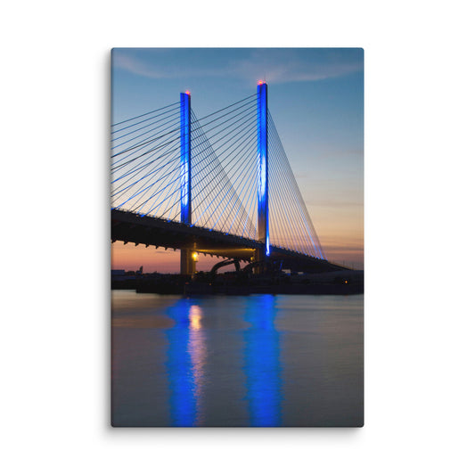Indian River Bridge 2 Urban Landscape Traditional Canvas Wall Art Print