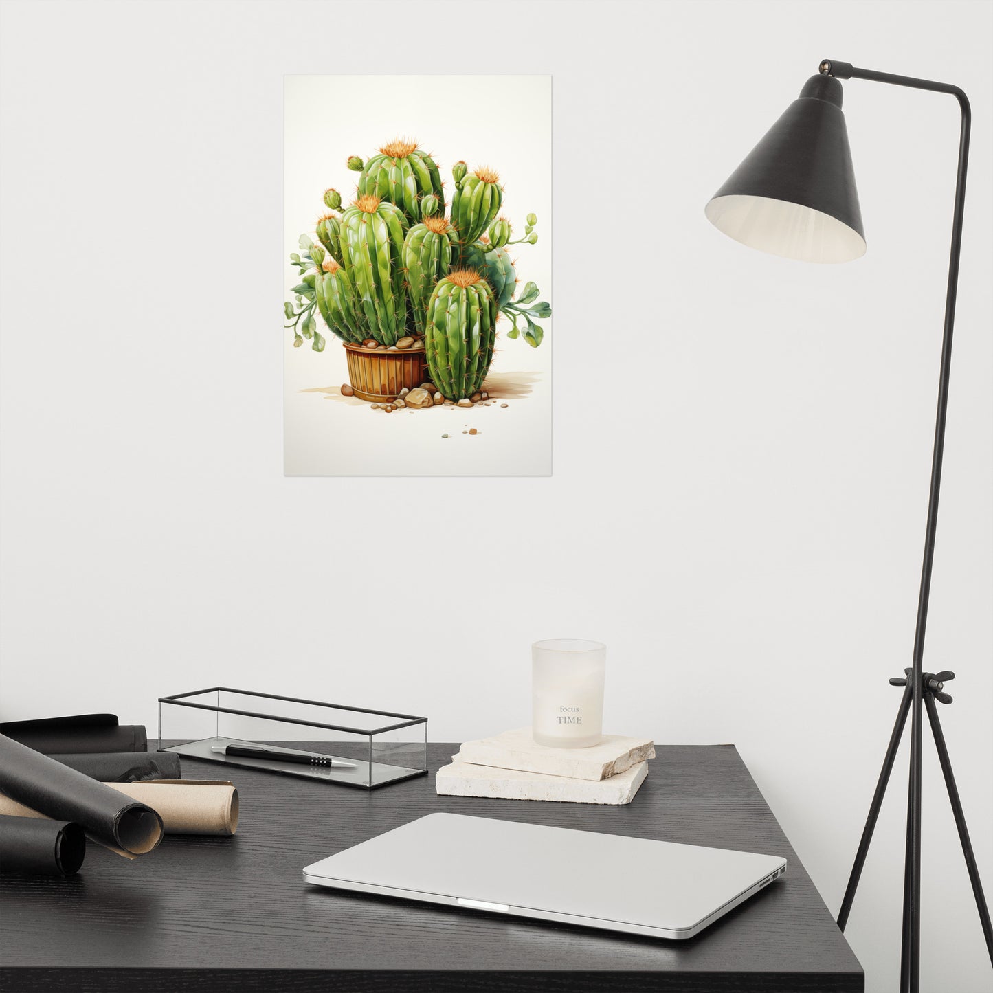 desert cactus wall art: A Collection of Cacti Photorealism Frameable Art Print