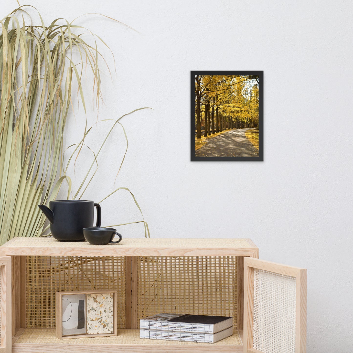 Fall Path Nature Landscape Framed Photo Paper Wall Art Prints