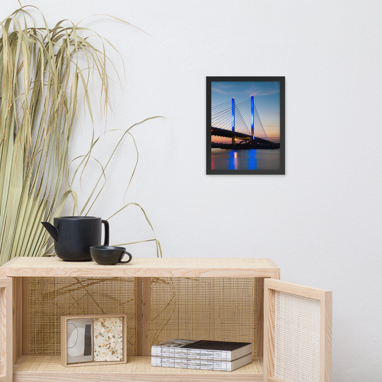 Indian River Bridge 2 Urban Landscape Photo Framed Wall Art Print