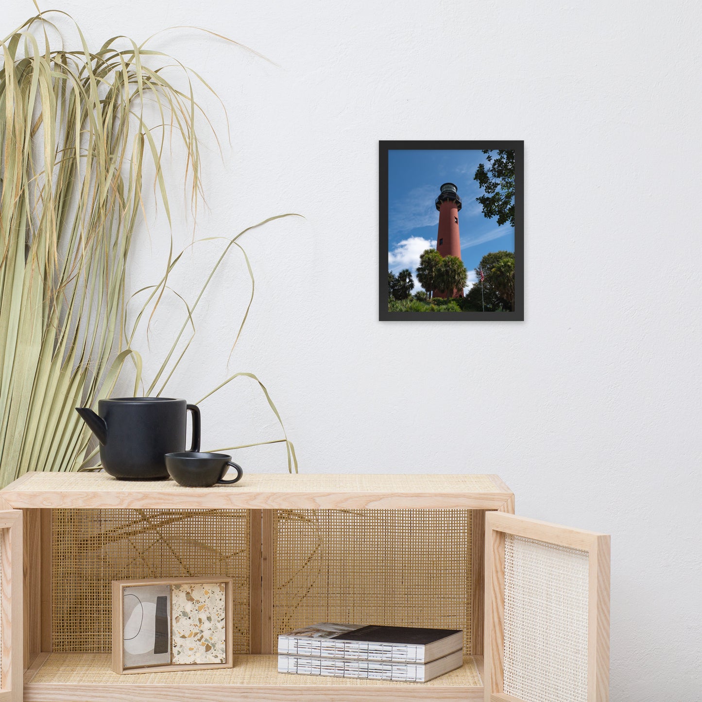 Jupiter Lighthouse 2 Color Framed Photo Paper Wall Art Prints