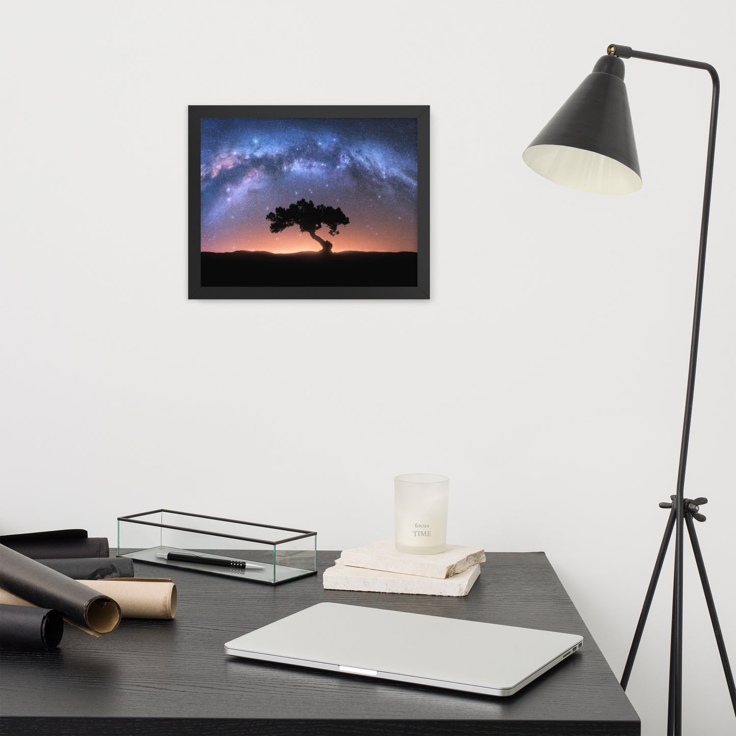 Solitary Sentinel Milky Way Arch and Tree Night Galaxy Framed Wall Art Prints