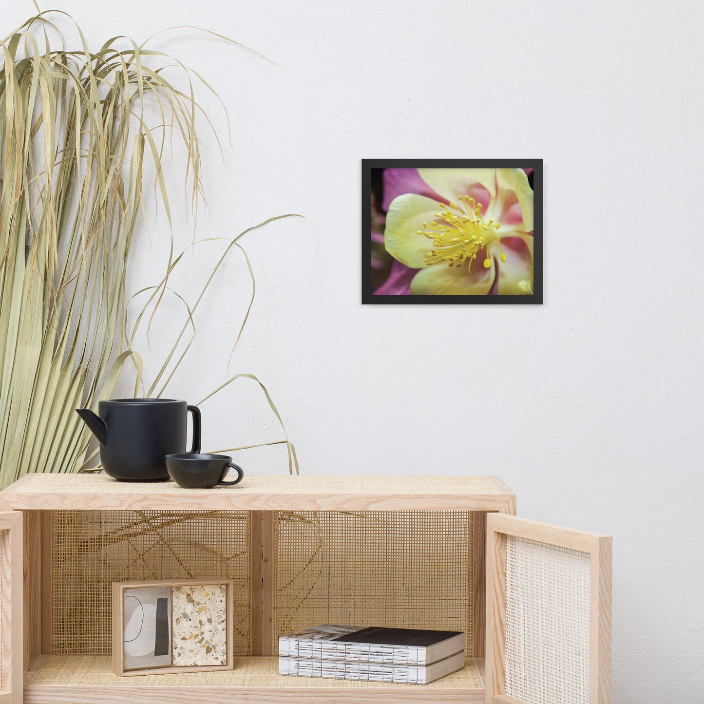 Delicate Columbine Floral Nature Photo Framed Wall Art Print
