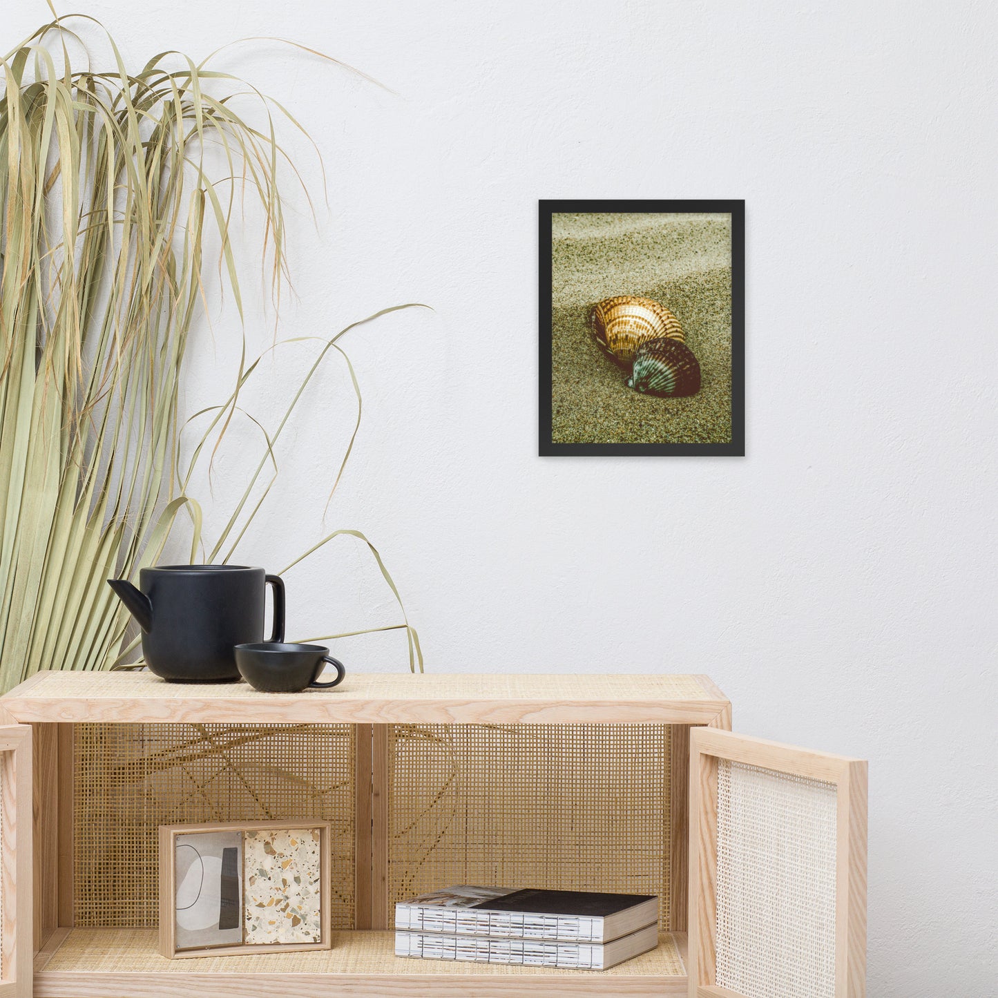 Dreamy Beach Sea Shells Coastal Nature Photo Framed Wall Art Print